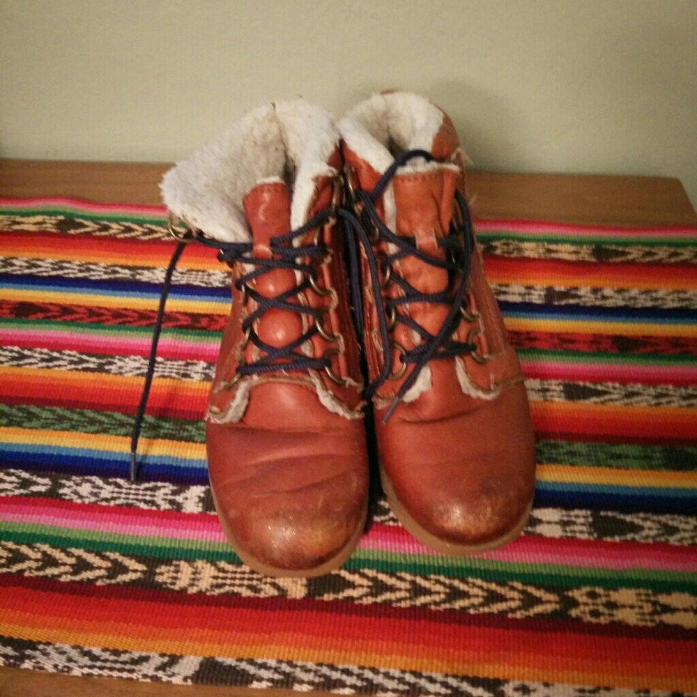 Shearling lined booties